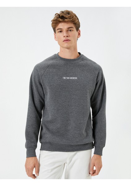 K24 4Wam70043Mk 931 Antrasit Erkek Pamuk Sweatshirt modelleri
