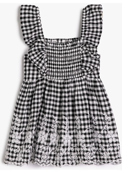 Elbise Askılı Fırfırlı Gipeli Çiçek İşlemeli Pamuklu fiyatları