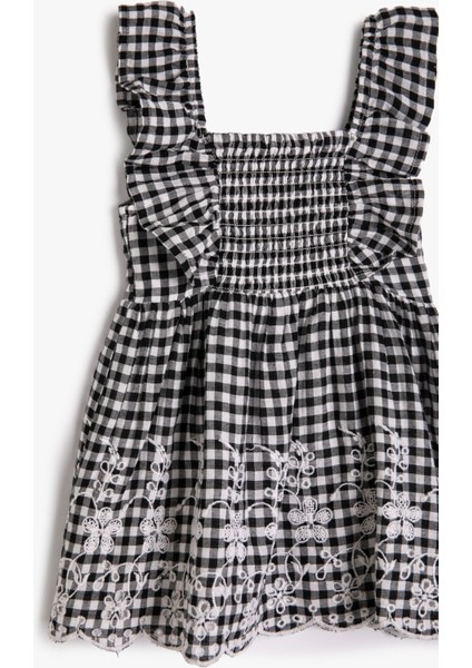 Elbise Askılı Fırfırlı Gipeli Çiçek İşlemeli Pamuklu modelleri