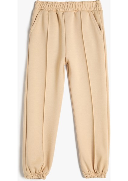 Basic Jogger Eşofman Altı Nervürlü Beli Lastikli Cepli