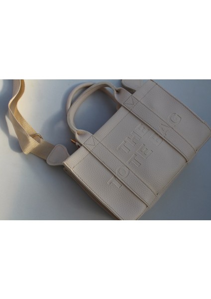 The Tote Bag Beyaz El ve Çapraz Kadın Çantası