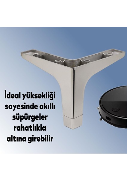 Sedef Lüks Mobilya Kanepe Sehpa Tv Ünitesi Koltuk Ayağı 12 cm Krom Ayakları (4 Adet) indirimleri