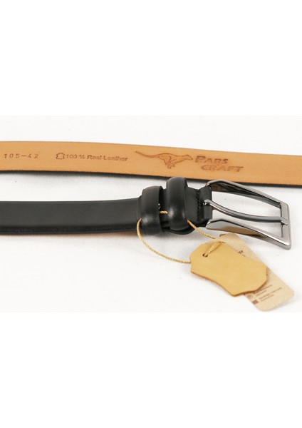 Pars Craft Hakiki Deri Erkek Kemer 3,5 cm Siyah Klasik Kumaş Pantolon Kemeri fırsatları