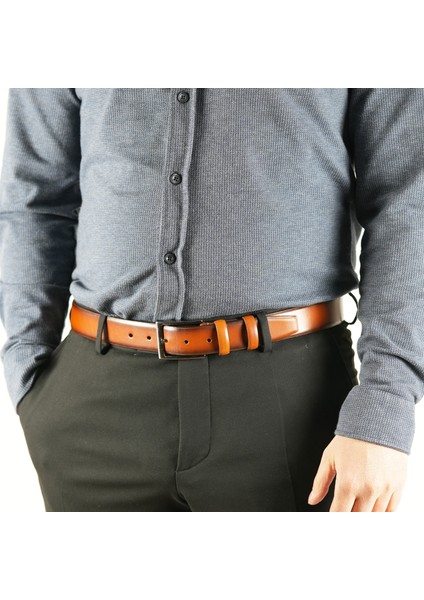 Pars Craft Hakiki Deri Erkek Kemer 3,5 cm Taba Klasik Kumaş Pantolon Kemeri modelleri