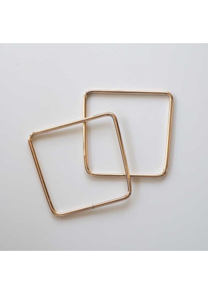 Metal Çanta Sapı // Gold Kare (Çift)
