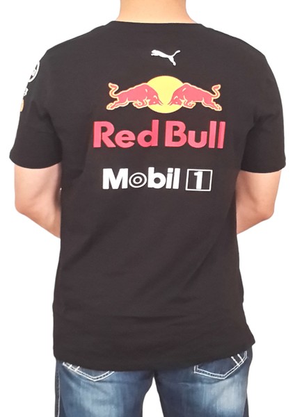 Erkek Bisiklet Yakalı Honda Redbull Baskılı Kısa Kollu Siyah Tişört Ety-Hndr fiyatları