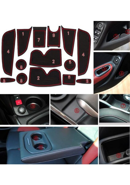 Citroen C3-Xr 2015-2018 Araç Içi Silikon Kaymaz Ped Kaplama Seti