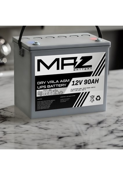 12 Volt 90 Amper (Ah) Kuru Agm Vrla Akü (Yeni Üretim)
