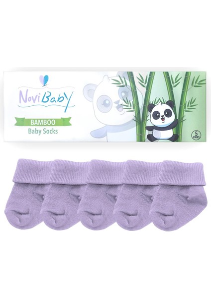 5'li Bambu Yenidoğan Bebek Çorap I Purple Lila Kız Erkek Bebek Çorabı fiyatları