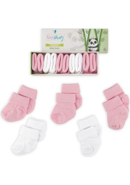 5'li Bambu Yenidoğan Bebek Çorap I Pinky I Kız Erkek Bebek Çorabı