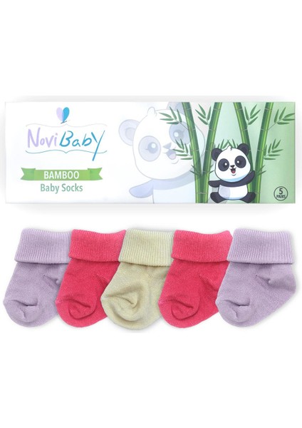 5'li Bambu Yenidoğan Bebek Çorap I Pinky Rose I Kız Erkek Bebek Çorabı fiyatları