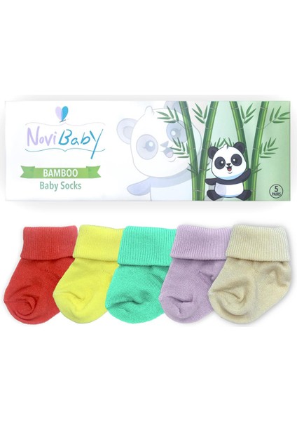 5'li Bambu Yenidoğan Bebek Çorap I Colour Mix I Kız Erkek Bebek Çorabı fiyatları