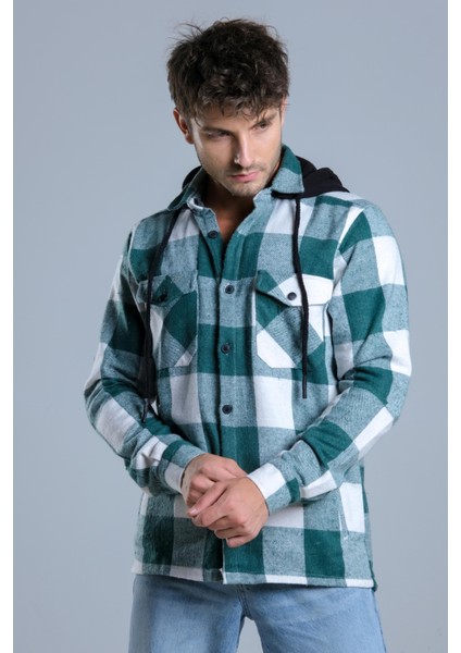 Çıkarılabilir Kapüşonlu Cepli Kışlık Oduncu Gömlek MAR4170 modelleri