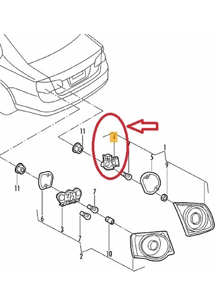 Jetta 2006-2011 Iç Stop Ampul Duyu -Oem-