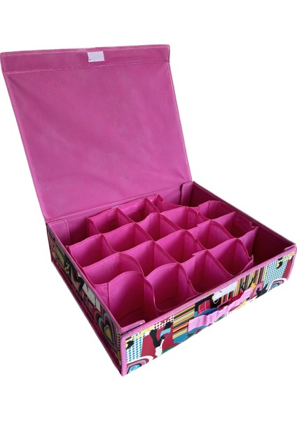 20 Bölmeli Çekmece Düzenleyici Organizer Pembe Desenli 103