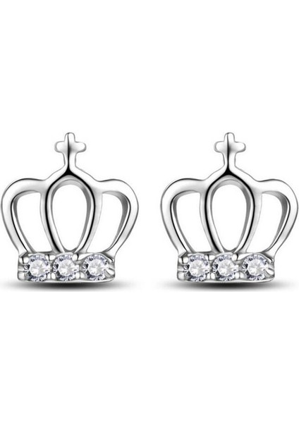 S925 Ayar Gümüş Taç Küpe, Moda Küpeler (Yurt Dışından)
