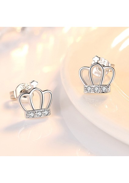 S925 Ayar Gümüş Taç Küpe, Moda Küpeler (Yurt Dışından) fiyatları