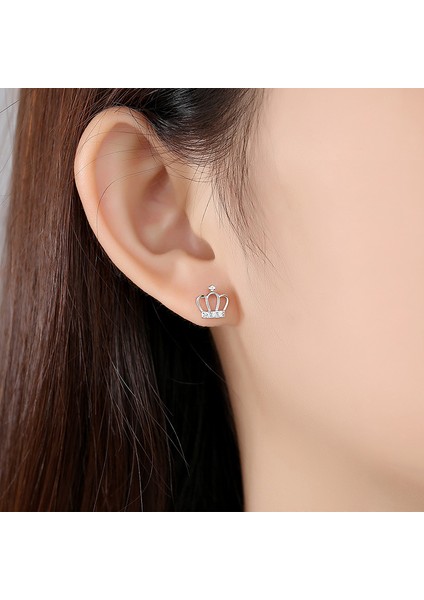 S925 Ayar Gümüş Taç Küpe, Moda Küpeler (Yurt Dışından) modelleri