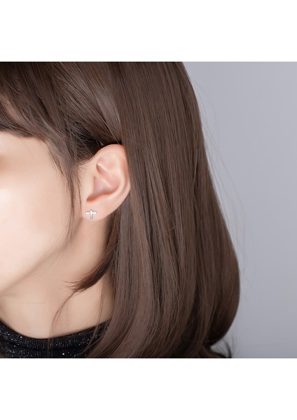 S925 Ayar Gümüş Mini Küçük Uçak Küpe (Yurt Dışından) fiyatları