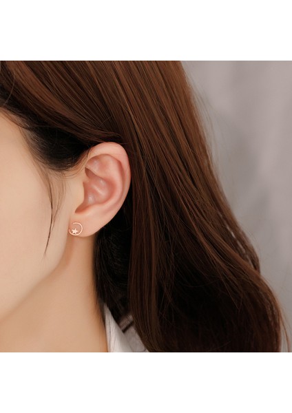 925 Gümüş Yıldız Ay Küpe, Minimalist Niş Tasarım Mizaç Küpe (Yurt Dışından) modelleri