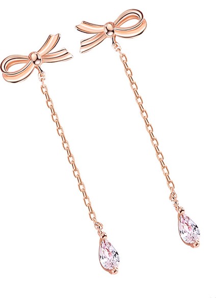 S925 Ayar Gümüş Fiyonk Küpe, Moda Bayan Küpe (Yurt Dışından)