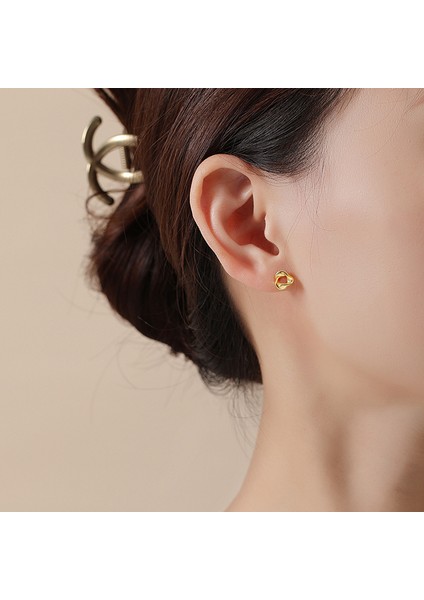 Fransız Saf Gümüş S925 Küpe, Retro Moda (Yurt Dışından) modelleri