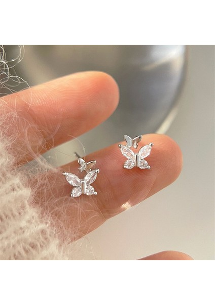 Tatlı Mizaç Küpeleri, 925 Ayar Gümüş Çift Kelebek Küpe (Yurt Dışından) fiyatları
