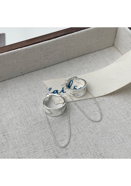 Bayan Küpe, 925 Ayar Gümüş Zincir Püsküllü Geniş Yüzlü Küpe (Yurt Dışından) fırsatları