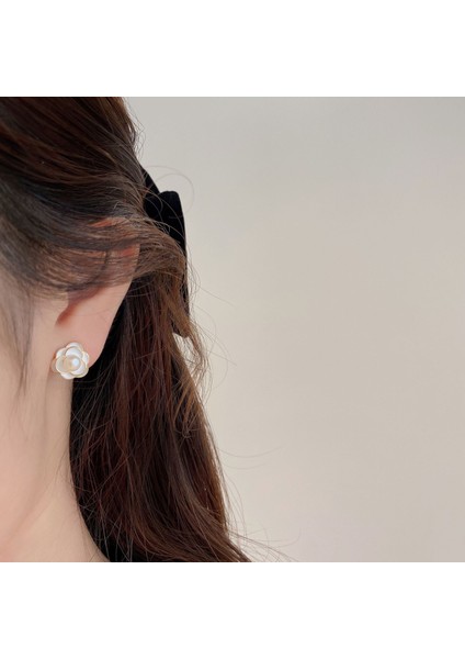 French Temperament Earrings. 925 Sterling Silver Camellia Flower Earrings (Yurt Dışından) modelleri