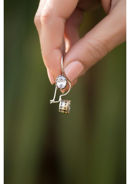 Quartz Taşlı Elişi Tasarım Gümüş Küpe 4247 modelleri