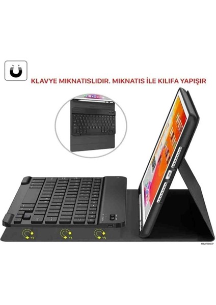 Apple iPad Air 3 10.5 A2152 A2123 2154 Klavyeli Bluetooth Özellikli Tablet Kılıf