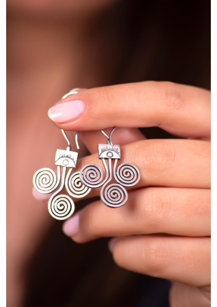 Dünya Temalı Elişi Tasarım Gümüş Küpe 4269 fiyatları