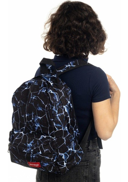 Mermer Desenli Okul Çantası