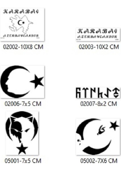 Azeri Türk Tasarımları Geçici Dövme Şablonu Seti Sadece Desen