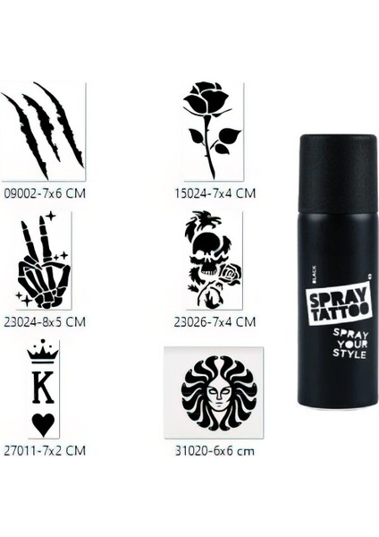 Zafer Spray Tattoo Geçici Sprey Dövme Seti