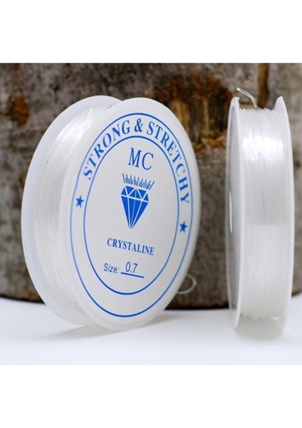 Şeffaf Misina 1 mm Esnek Silikon El Işi Takı Aksesuar Misinası - 10 Adet