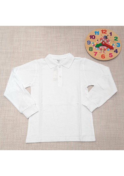 Beyaz Renk Uzun Kol Lacoste Tshirt