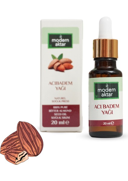Soğuk Pres Acı Badem Yağı 20 Ml