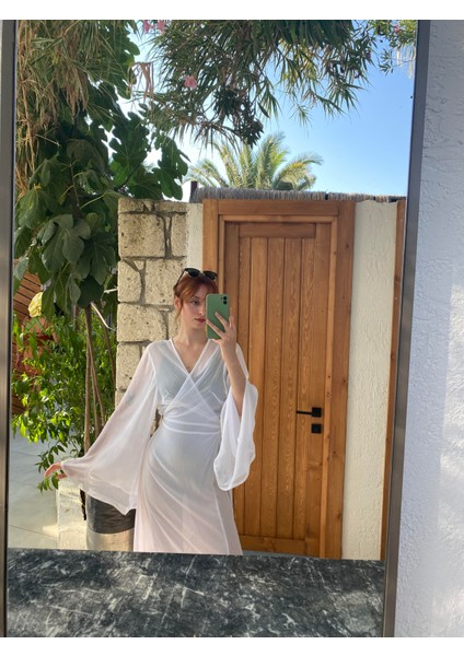 Tasarım Kai Kimono Elbise Kadın Beyaz fırsatları