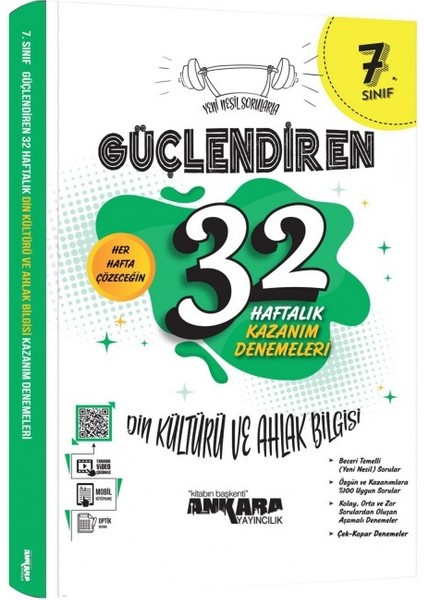 6.Sınıf Güçlendiren Din Kültürü Kültürü ve Ahlak Bilgisi Soru Bankası - 32 Haftalık Kazanım Denemeleri fiyatları