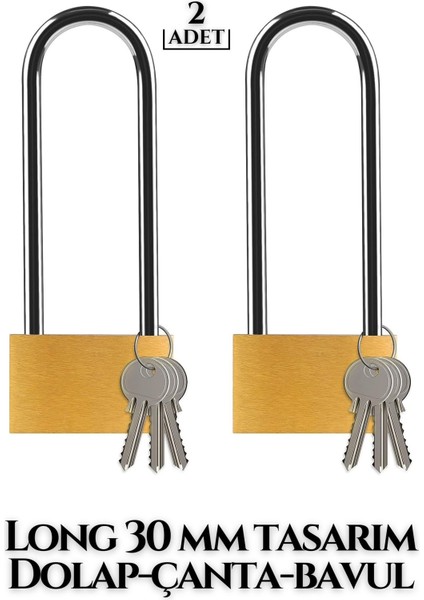 Long 30 mm Dolap Çanta Bavul Kilidi 2 Adet 718882 fiyatları