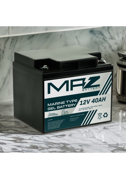 12 Volt 40 Amper (Ah) Marine Jel VRLA Akü (Yeni Üretim) fırsatları