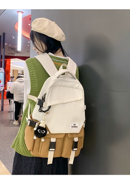 Renk Kontrastı Sırt Çantası (Yurt Dışından) modelleri