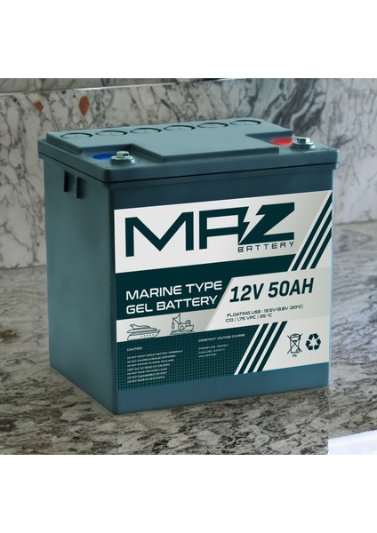 12 Volt 50 Amper (Ah) Marine Jel VRLA Akü (Yeni Üretim) modelleri