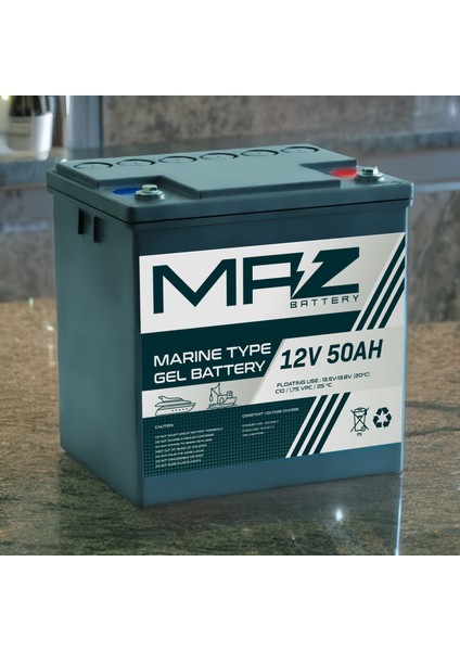 12 Volt 50 Amper (Ah) Marine Jel VRLA Akü (Yeni Üretim) fırsatları