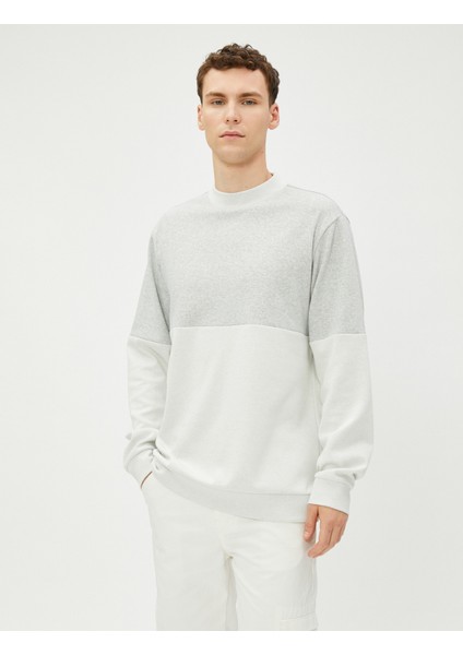 Bisiklet Yaka Kazak Renk Bloklu Uzun Kollu fiyatları