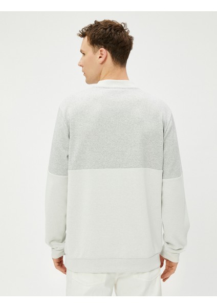 Bisiklet Yaka Kazak Renk Bloklu Uzun Kollu fırsatları