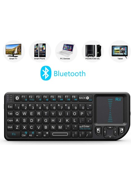 K02+ Kablosuz Bluetooth Lazerli Rii Mini Klavye Touchpad Mouse Pc Laptop Için (Yurt Dışından)