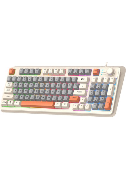 K82 Mekanik Klavye USB Bağlantı Noktası Oyun Klavyesi Rgb Hafif Kablolu Tuş Takımı 94 Tuşlar Dizüstü Dizüstü Masaüstü Için Çalışırken Değiştirilebilir Klavye (Yurt Dışından)