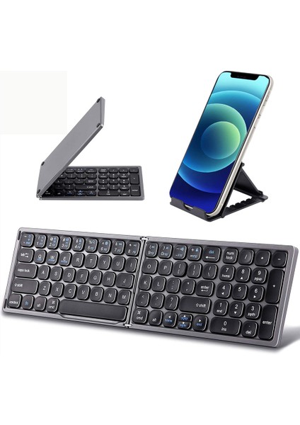 Sayısal Tuş Takımlı Mofii Katlanabilir Bluetooth Klavye Tam Boy Taşınabilir Kablosuz Klavye Şarj Edilebilir Cep Katlanır Klavye (Yurt Dışından)
